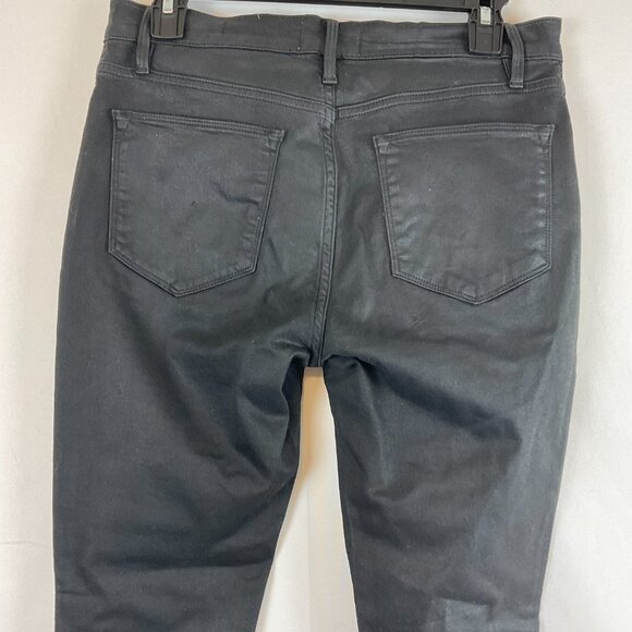 Frame Le High Skinny Jeans 28 Black Faux Leather Coated - Picture 7 of 10